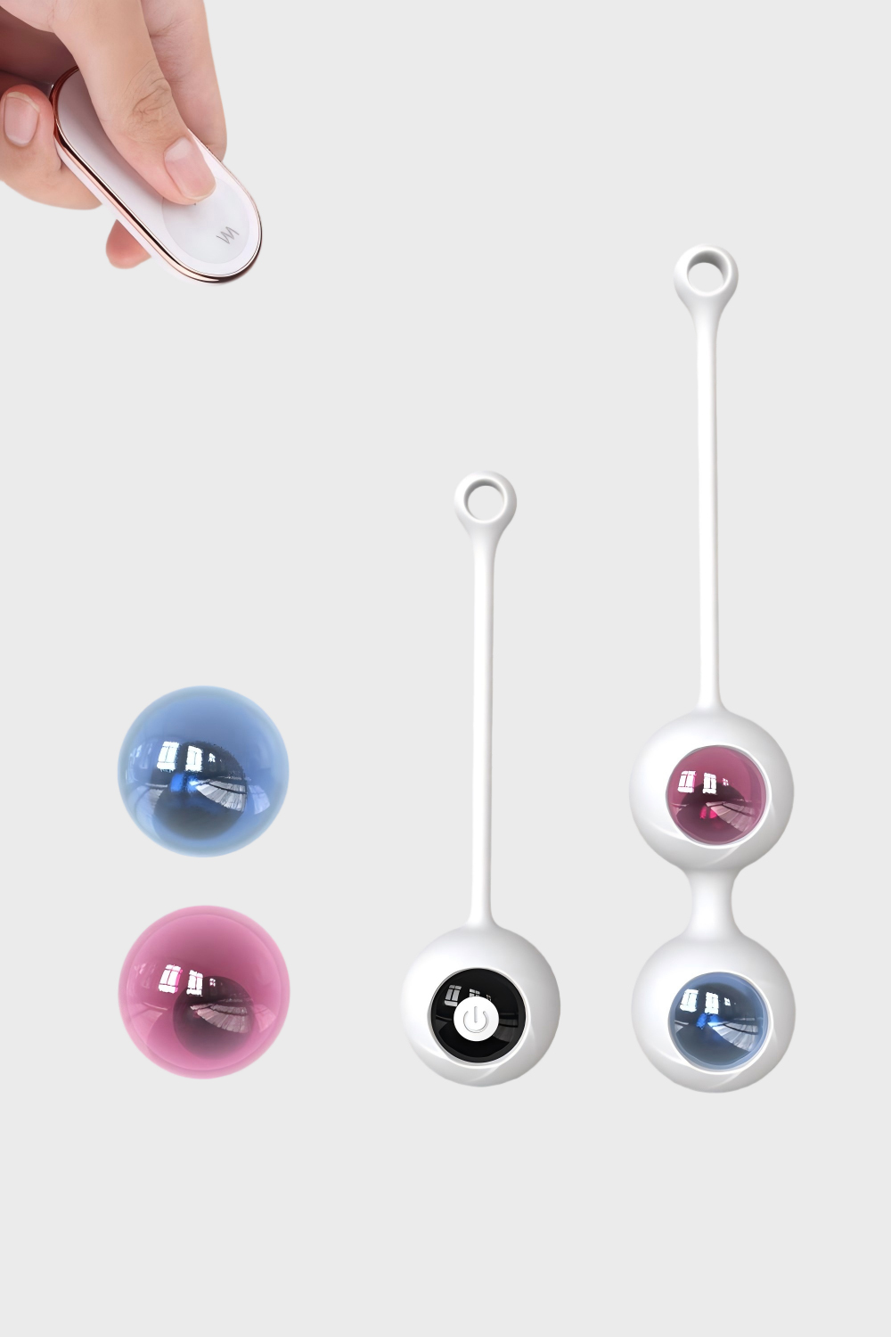 Pinkzyi Freezer-RCT Remote Control Vibrating Kegel Egg Trainer-White-002