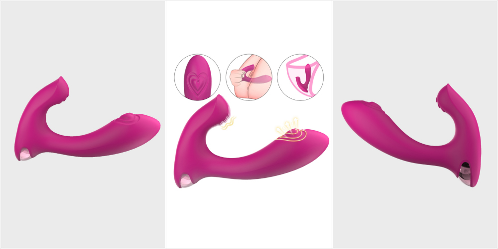 Pinkzyi Heart 9 Vibration Modes Wearable Vibrator - Rose red